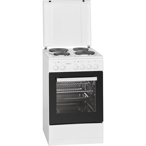 Cuisinière mixte 4 foyers – Plaque de masse 50 cm – Four 48L avec chaleur tournante – Énergie A – Thermostat réglable 40-240°C – Bomann (1/2)