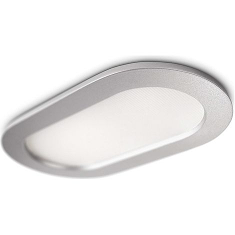 EcoPower - Spot incasso singolo ovale alluminio- 1xE27x12W