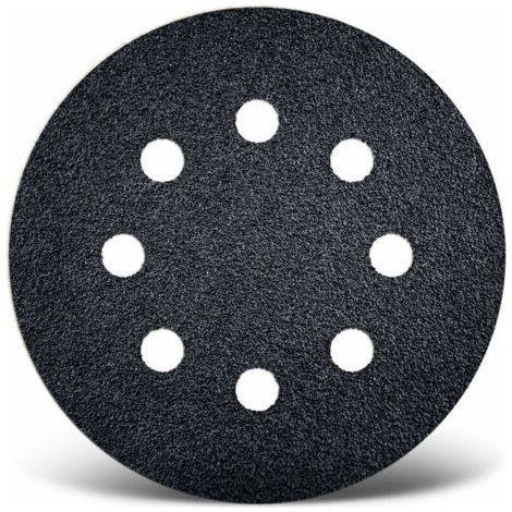 Black Disques abrasifs auto-agrippants, 125 mm, 8 trous, p. Ponceuses excentriques, Carbure de silicium (Lot de 100) G60 (1/3)