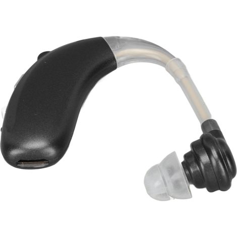 Mono-Audio-Kopfhörer mit Klangverstärker, wiederaufladbare Bluetooth-In-Ear-Kopfhörer für Hörgeräte, schwarz, speziell für das Ansehen von Filmen entwickelt. (1/5)