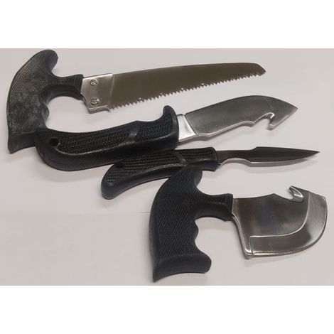 SET 4 COLTELLI OUTDOOR COMBO - CON CUSTODIA NERA