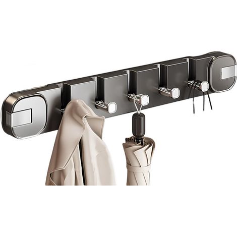 Porte-manteau à ventouses pour porte – Gris anthracite – 5 ventouses [Forte adhérence / Maintien longue durée] (1/5)
