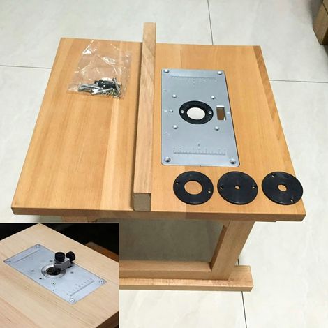Défonceuse à lamelles avec plaque d'insertion électromécanique, table de toupie réversible pour bois, kit de fraisage, plateau basculant (1/5)