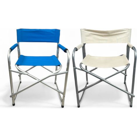 Sedia regista prendisole pieghevole in alluminio e tessuto oxford 55x47x47,5 cm (1/3)