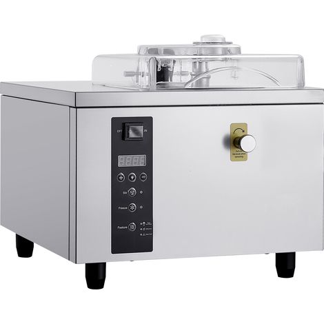 Mophorn Macchina per gelato duro da banco 500 W, capacità di 5L/h per la preparazione di gelati e sorbetti, dotata di cilindro in acciaio inox 304 da 2,8L e pannello di controllo LED