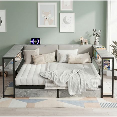 letto struttura letto 90x200 contenitore con cassetti OKMYHOME (1/4)