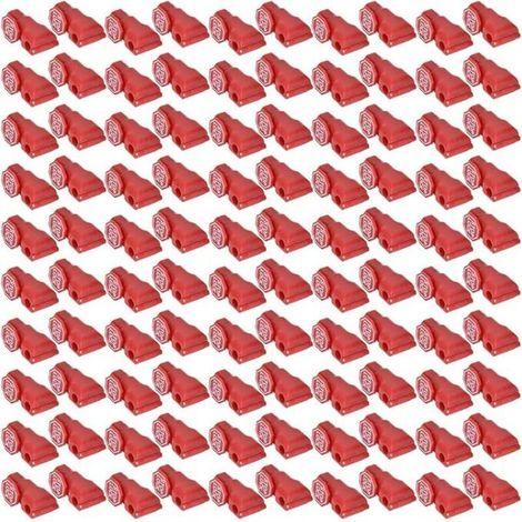 Crochet de serrure de 100pcs serrure de butée, serrure de sécurité rouge en plastique, installation facile, pour lien de marchandise, crochets de supermarché, affichage anti-vol de magas (1/5)