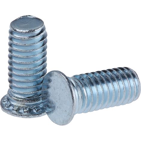 Goujon autosertissable RS PRO Acier Galvanisé et passivé, M6, longueur: 14mm ( Prix pour Sachet de 50 )