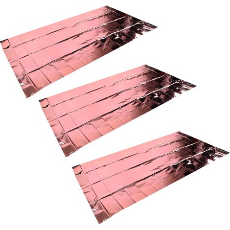 Lot de 3 nappes décoratives en aluminium brillant, accessoires de décoration de table, or rose (1/5)
