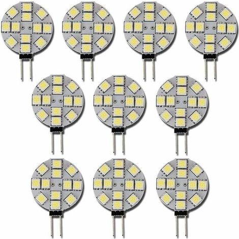 10x Ampoule LED G4 DC 12V Non dimmable Blanc 6000K Ampoule de lumière Remplacement 20W Lampe halogène pour Cuisine Camping-Car RV remorque Bateau
