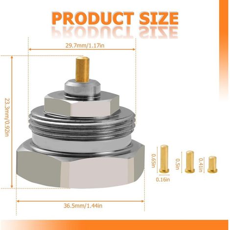 Packung mit 1 Heizkörperventiladapter, M30x1,0 auf M30x1,5 Feingewindeadapter für Oventrop 1011445 Ventile, für Thermostat-/Heizungsventil (1/5)