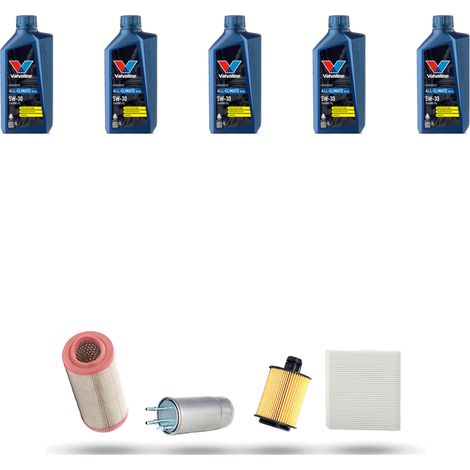 Kit tagliando 4 FILTRI e 5L OLIO compatibile con Alfa Romeo 159 (939) 2.0 Jtdm 100kw dal 2010 -2011 (1/5)