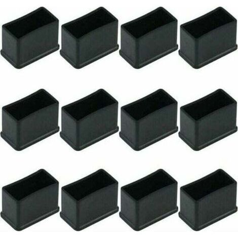 Set mit 12 Schutzkappen aus Filzgummi für Tisch- und Stuhlbeine – Schwarz, 15 x 30 mm – Bodenschutz und verbesserte Rutschfestigkeit (1/5)