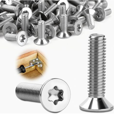 25pcs Vis Tête Fraisée M4x20mm Torx Vis M4 Acier Inoxydable A2 V2A (1/5)