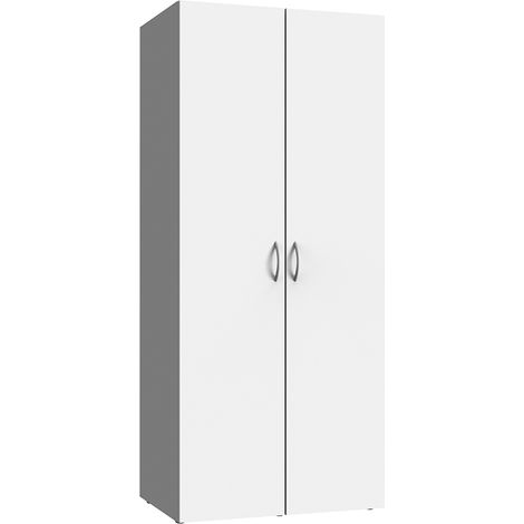 Garderobenschrank 2-türig weiß MIAMI-43, B/H/T ca. 80/185/54 cm (1/3)