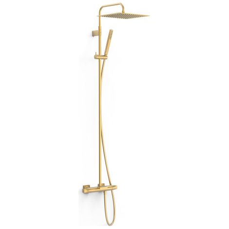 Ensemble de robinet thermostatique mural à 3 voies pour baignoire et douche Or Mat 24K - TRES 19031215OM
