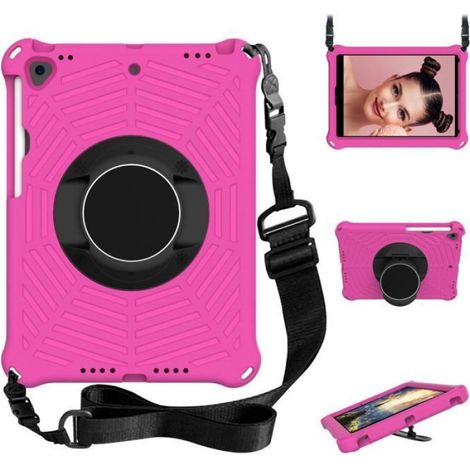 Coque iPad 10.2 - EVA Antichoc - Béquille Rotative 360° - Bandoulière Réglable - Pour Enfants - 1 Pièce (1/3)
