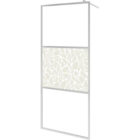 Paroi de douche à l'italienne cabine de douche cloison de douche salle de bain maison intérieur verre ESG 100x195 cm pierre (1/5)