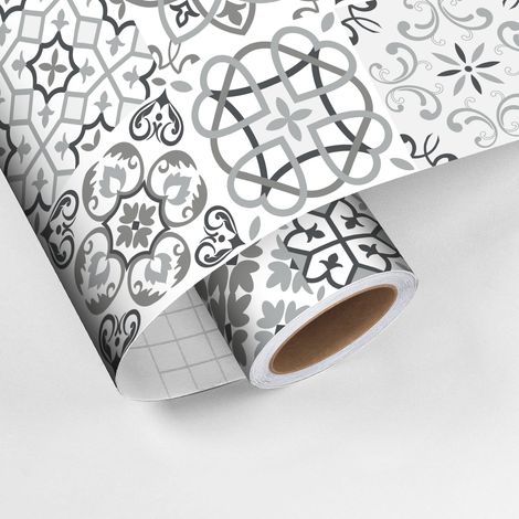 Sticker crédence adhésive - CARRELAGES GRIS - 60x100cm (1/5)