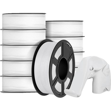 Filamento per stampa 3D, materiale PLA, eccellente adesione tra gli strati, PLA bianco opaco (1/2)