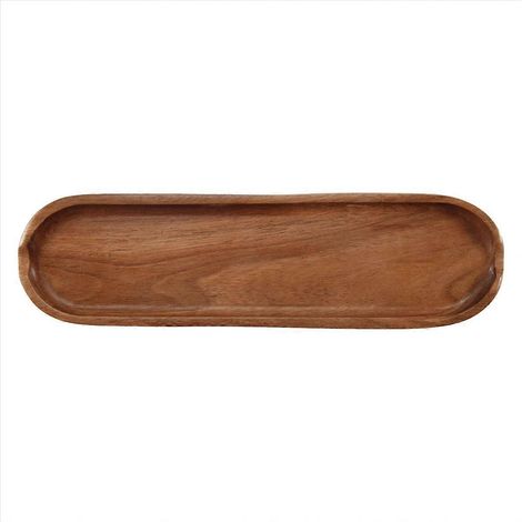 Assiette rectangulaire en bois de teck, assiette à fruits, assiette à apéritif, assiette à sushis (1/5)