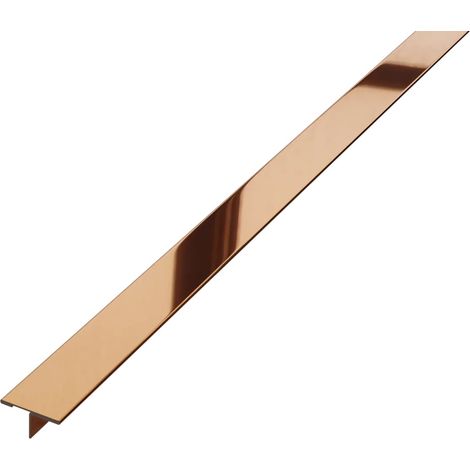 T-Verbindungsprofil aus Edelstahl 2cm x 270cm - Glänzendes Kupfer
