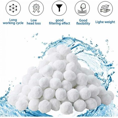 Boules filtrantes pour piscine 700 g, remplacent 25 kg de sable filtrant, accessoires pour système de filtration, nettoyage de piscine, pompe de filtration (1/3)