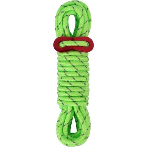 Corde per tenda, nylon riflettente, regolatore in alluminio ultraleggero, 1 verde fluorescente (1/2)