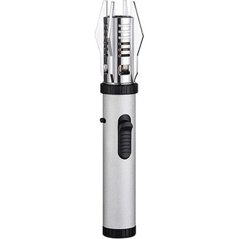 Argent givréBriquet à butane coupe-vent rechargeable, briquet de poche à butane coupe-vent pour l'éclairage de camping (1/5)
