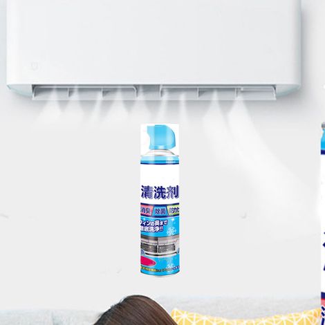 Nettoyant pour climatiseur, agent nettoyant en une seule pulvérisation, outil de nettoyage en profondeur, aucun outil requis, nettoyant mousse ménager, pour unités intérieures et extérieures. (1/5)