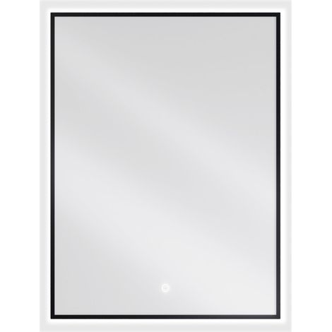 Mexen Erma espejo de ba帽o iluminado 60 x 80 cm, LED 6000K, antivaho, marco negro - 9814-060-080-611-70 (1/5)