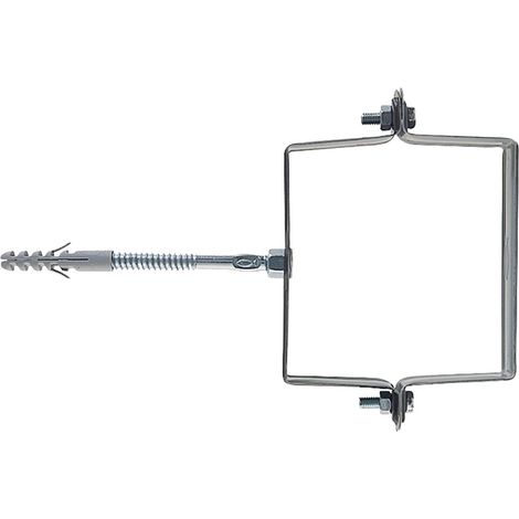1 collier serre-tube SCP pour gouttières et luviaux, section carrée, diamètre 100 mm, avec vis et chevilles S 10, 501307. (1/4)
