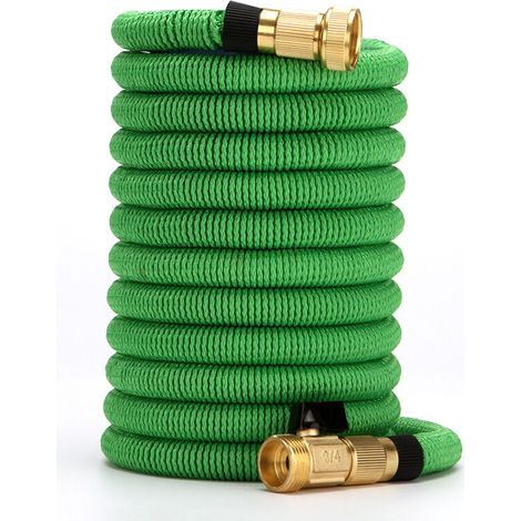 Tuyau extensible 15M Tuyau de jardin avec 3 couches de noyau en latex naturel de jardin avec 9 modes d'arrosage anti-fuite et anti-corrosion pour vaporiser le gazon, nettoyer les voitures
