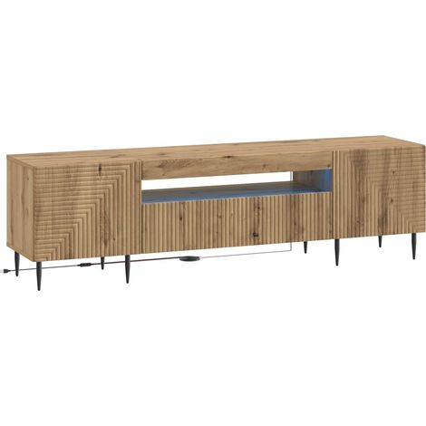 LED TV Cabinet Artisan Oak Engineered Wood vidaXL (1/5)