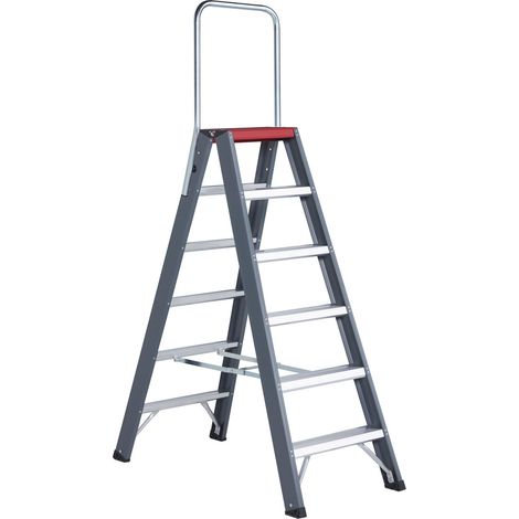 Altrex 192426 Falco beidseitig begehbare Stufenstehleiter - Aluminium (mit Pulverbeschichtung) (1/4)