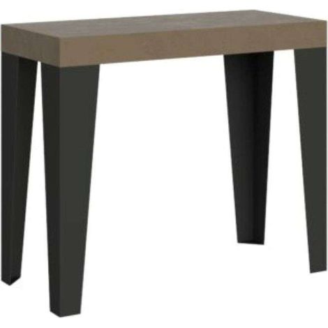 Consolle allungabile 90x40/196 cm Flame Small tortora gambe antracite (1/3)