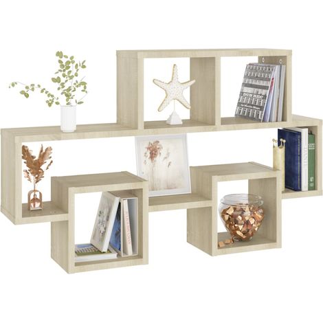 Étagère murale forme d'auto Chêne sonoma 82x15x51 (1/5)