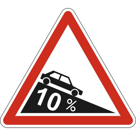 Panneau de signalisation danger - Descente dangereuse - Triangulaire - Gamme Ecolign - Classe 1 - 700mm