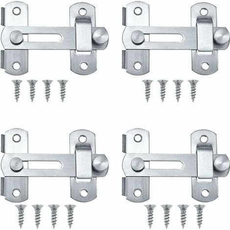 Türriegel, Schieberiegel, 4 Stück Türriegel, Türriegel aus Edelstahl, Kann als Schieberiegel für Türen, Fenster, Gartentore verwendet werden (4 Zoll) (1/5)