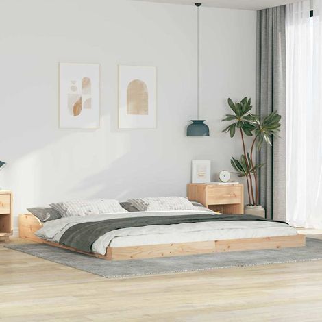Estructura de cama Marrón 180 x 210 cm Madera maciza de pino