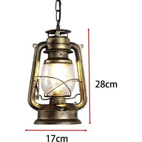 Lampes suspendues extérieures E27 Lampes suspendues Village Lustre antique en métal et verre (1/5)