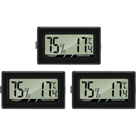 Mini Thermomètre de Précision et Capteur d'Humidité LCD, Lot de 3 Moniteur de Confort pour Serre et Bureau (1/5)
