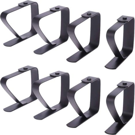 Pince Nappe, 8 Pcs Ensemble Clip Nappe Anti-Glissant Grand Pince Nappe Exterieur Inoxydable Ajustable Attache Nappe Noir (1/5)