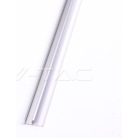 Perfil de aluminio V-TAC plateado para tira LED empotrada (máx.: 12 mm) satinado 2 m