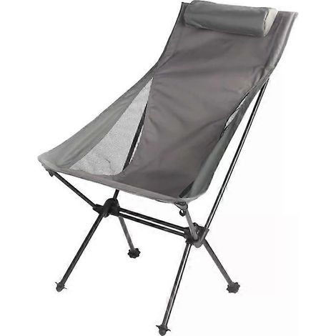 Chaise de plage pliante portable - Alliage d'aluminium, gris foncé, sans poche (1/2)