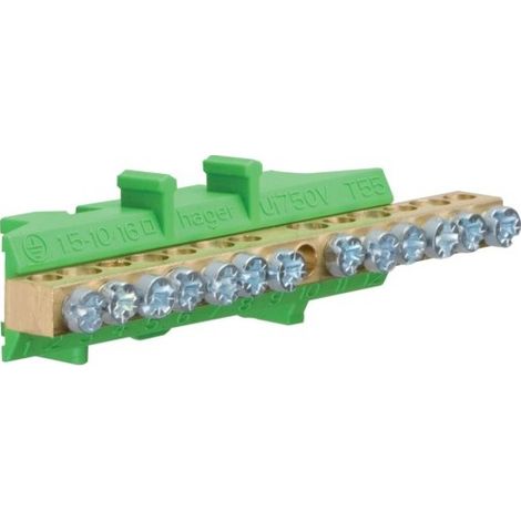 Bornier vert à 13 trous 6x16 mm² 7x10 mm² KM13E (1/2)