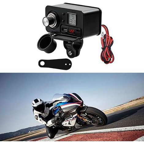 Heißer Verkaufsschlager: Motorrad-USB-Ladegerät für Mobiltelefone, 12V Schnellladung, mit Zigarettenanzünder und Schalter. (1/4)