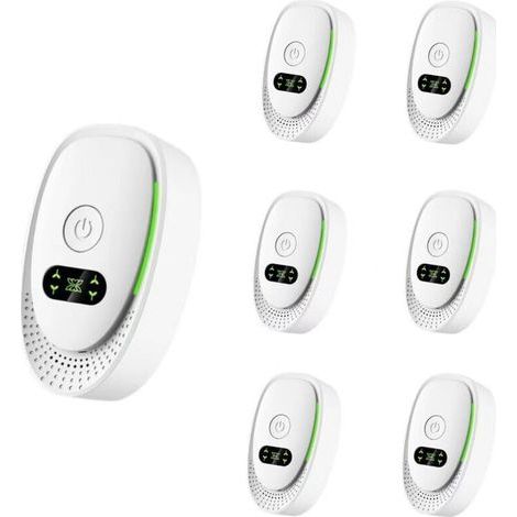 Répulsif à ultrasons (lot de 6) – Anti-souris, rats, moustiques et araignées Répulsif électronique multifonction pour fourmis, cafards et chauves-souris Répulsif à ultrasons 360° en (1/5)