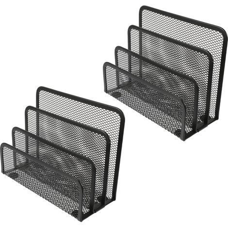 Estantería de almacenamiento de documentos de 2 piezas, soporte para archivos de escritorio, organizador práctico para carpetas y cartas, diseño moderno y elegante para la oficina y el hogar. (1/5)
