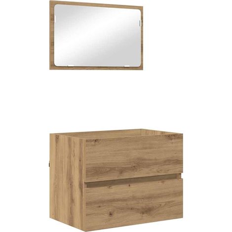 Maison Exclusive - Juego de muebles de baño con cajón 2 pcs Roble